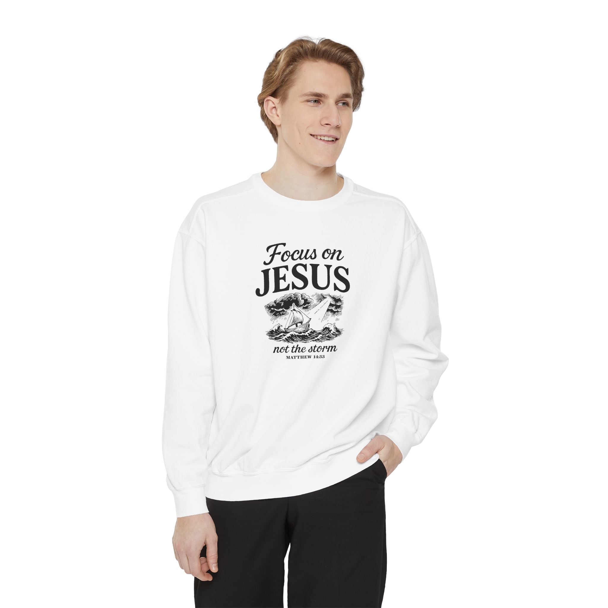 Focus on Jesus – Cozy Christian Faith Sweatshirt
