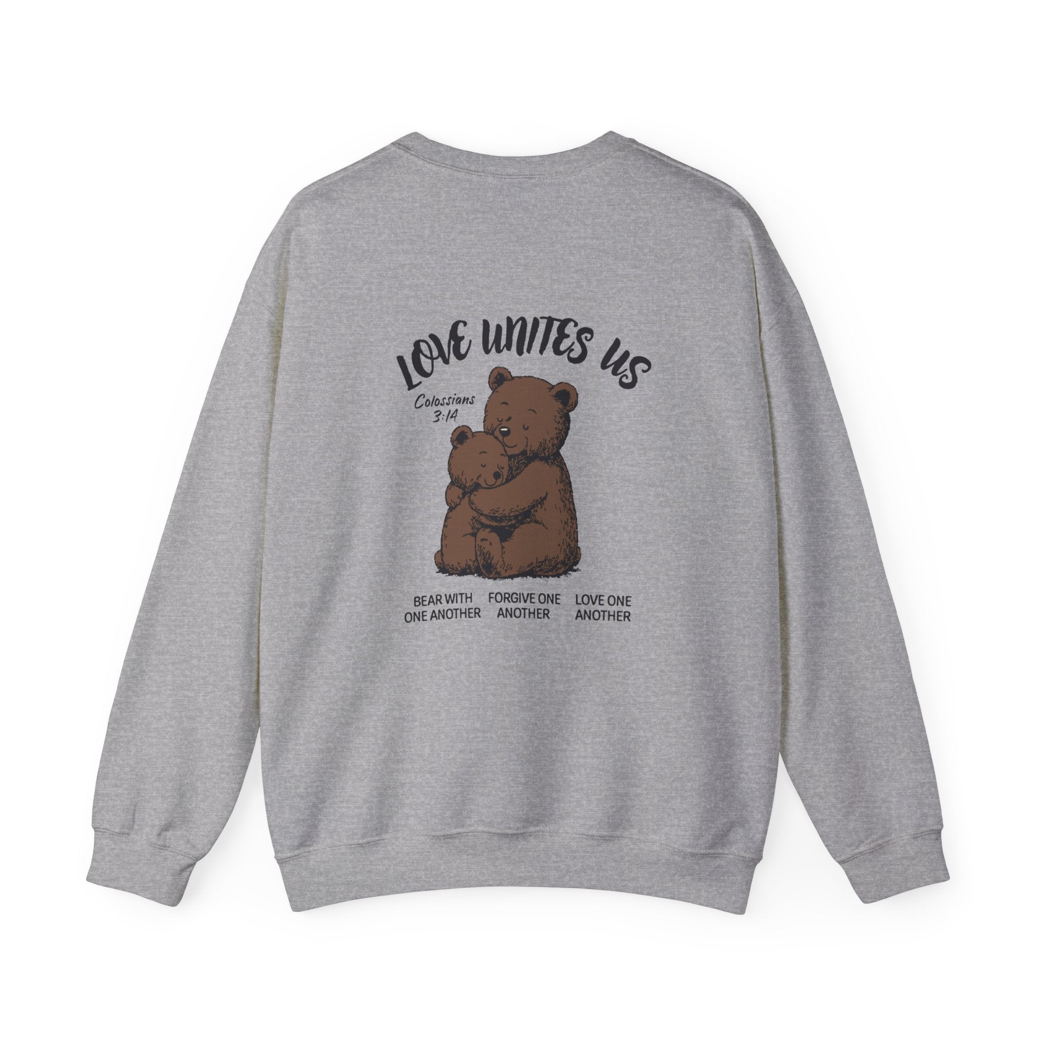 Love Unites Us - Cute Christian Bear Hug Sweatshirt