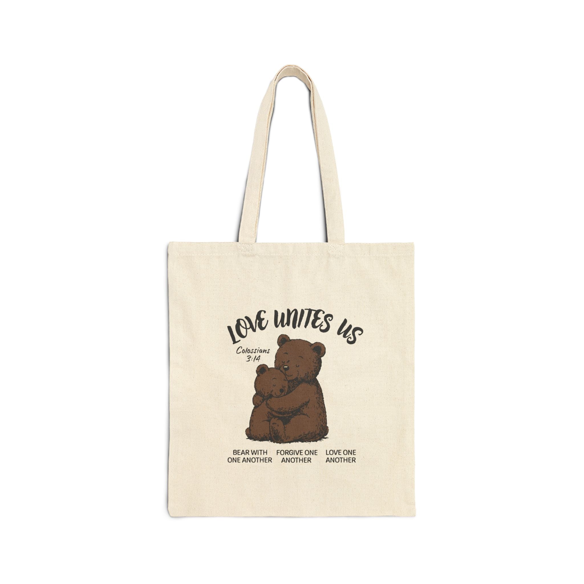 Love Unites Us Tote – Colossians 3:14 Christian Bag