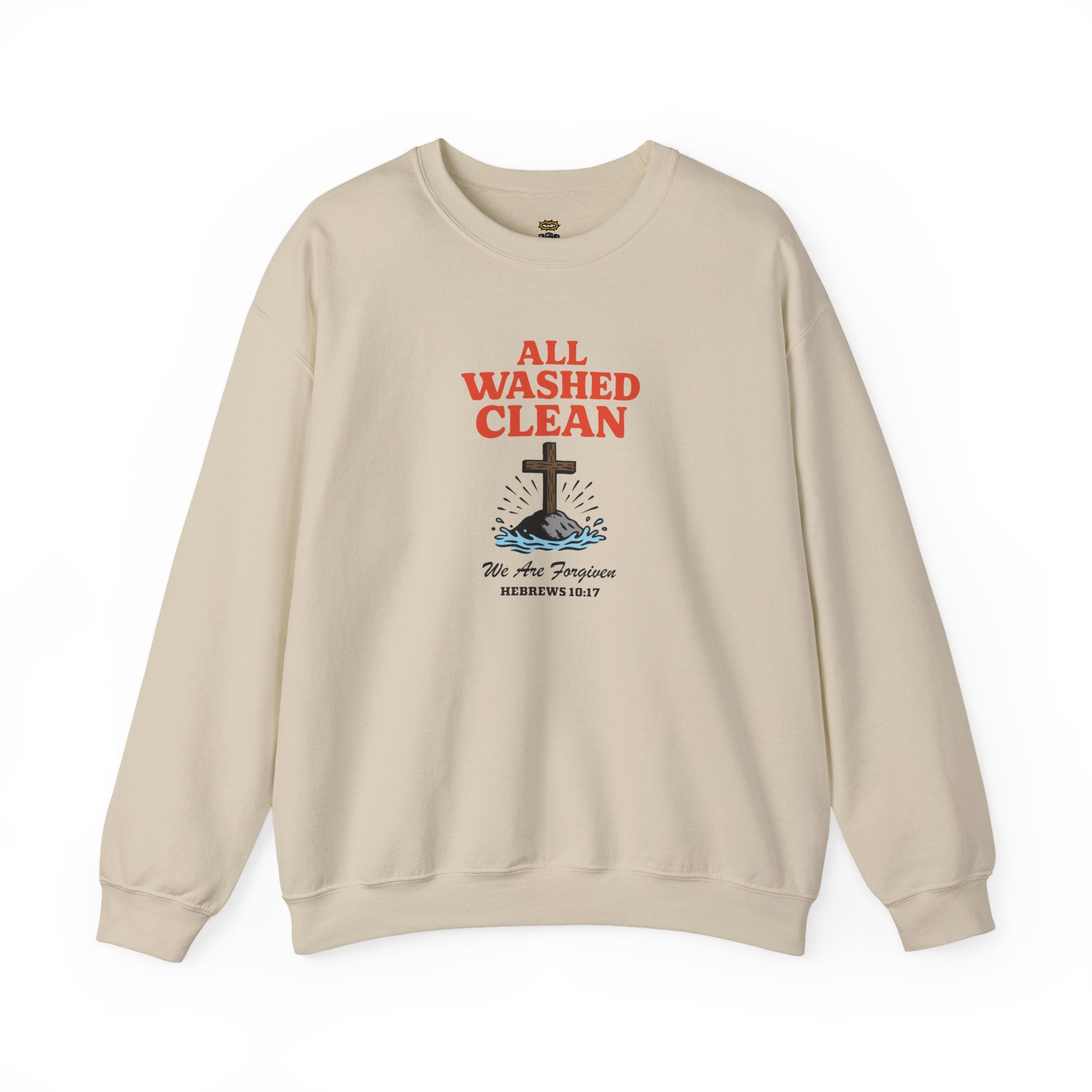 All Washed Clean Sweatshirt – Hebrews 10:17 Christian Apparel