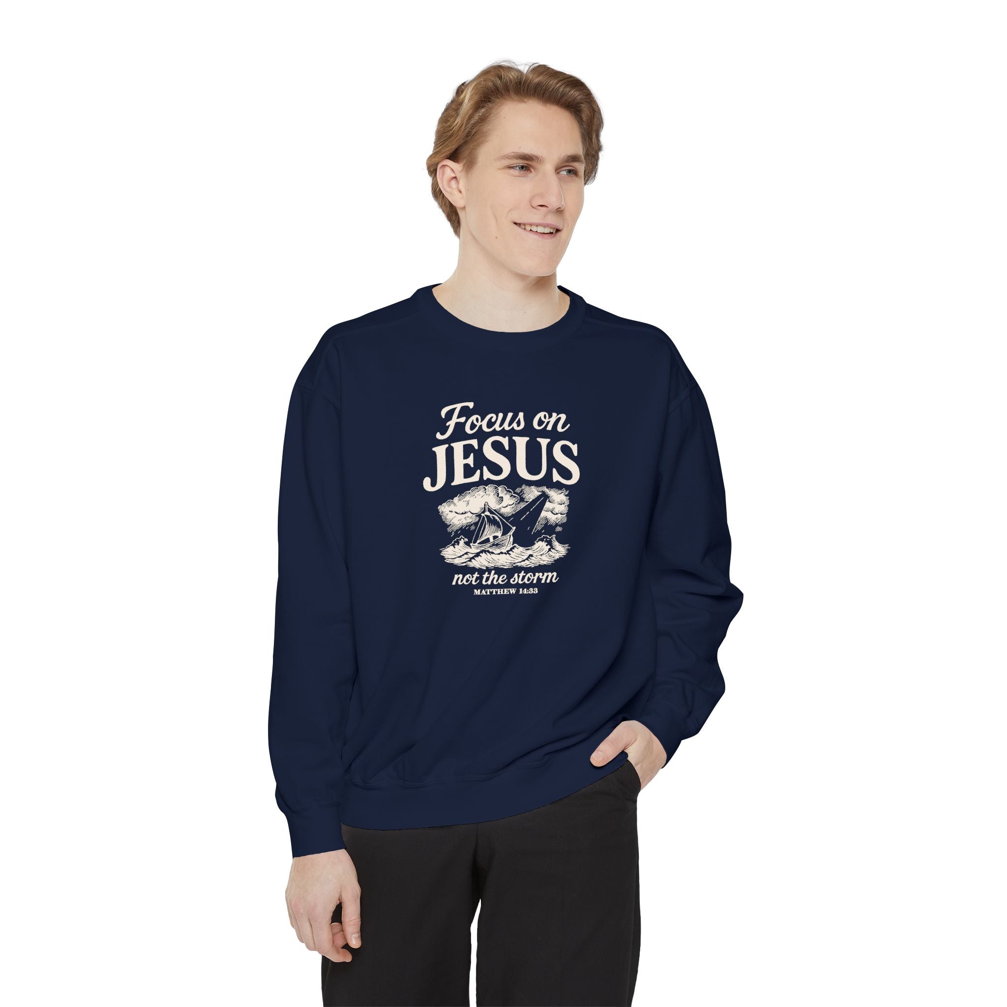 Focus on Jesus – Cozy Christian Faith Sweatshirt