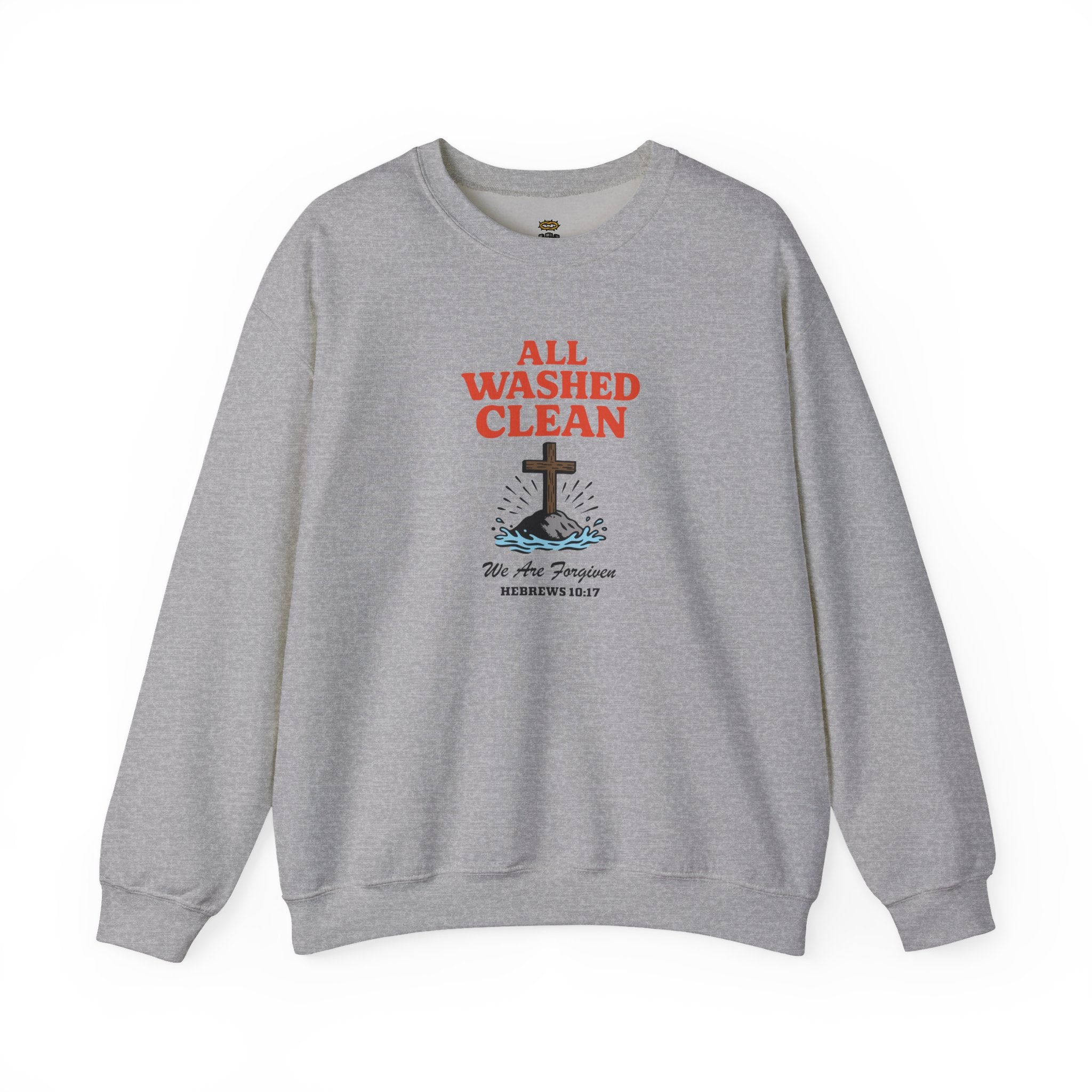 All Washed Clean Sweatshirt – Hebrews 10:17 Christian Apparel