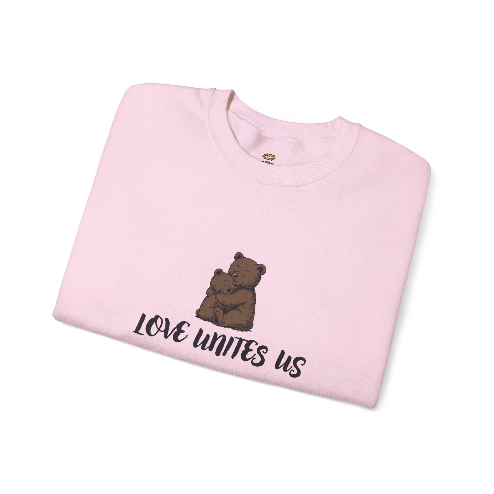 Love Unites Us - Cute Christian Bear Hug Sweatshirt