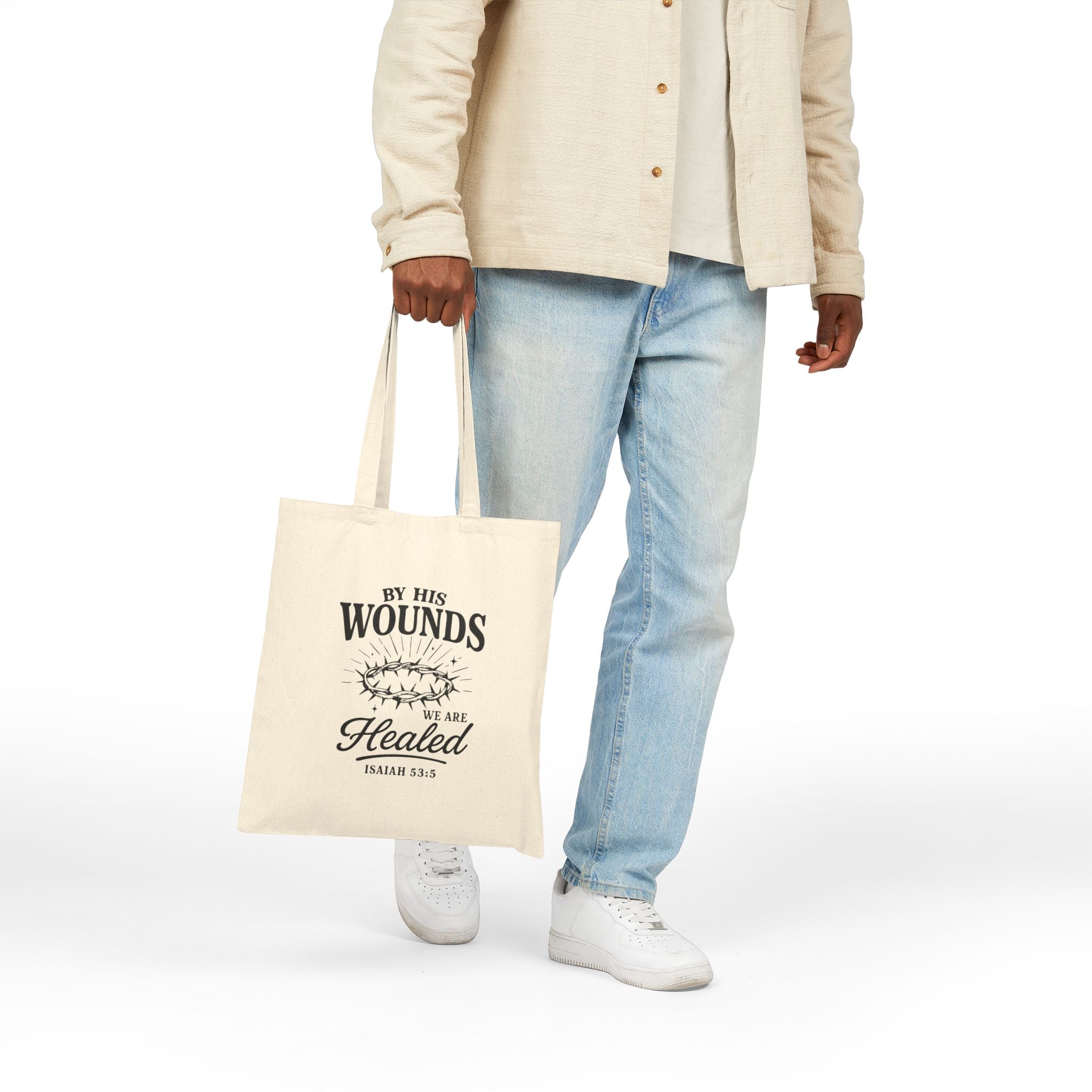 By His Wounds Tote – Isaiah 53:5 Christian Bag