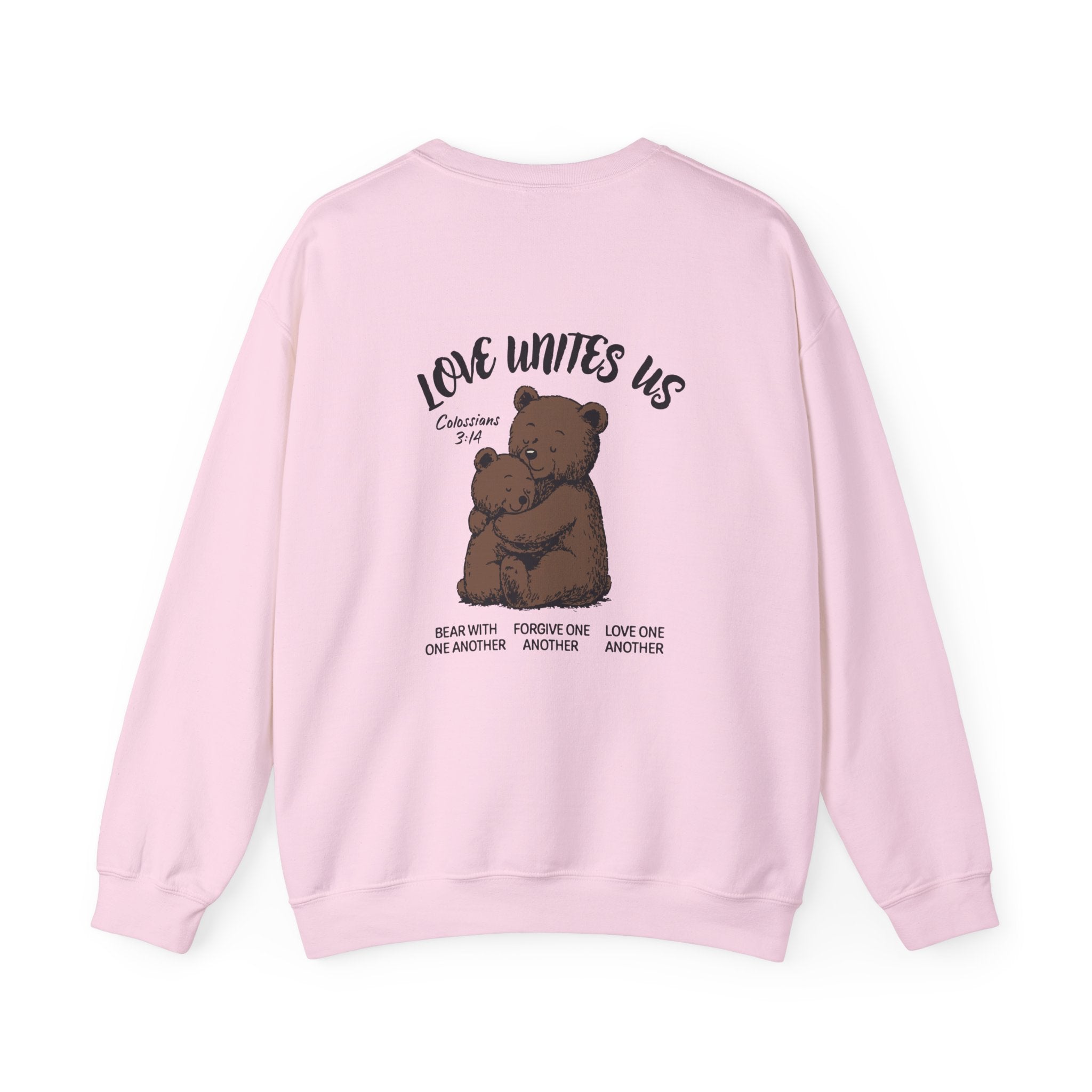 Love Unites Us - Cute Christian Bear Hug Sweatshirt