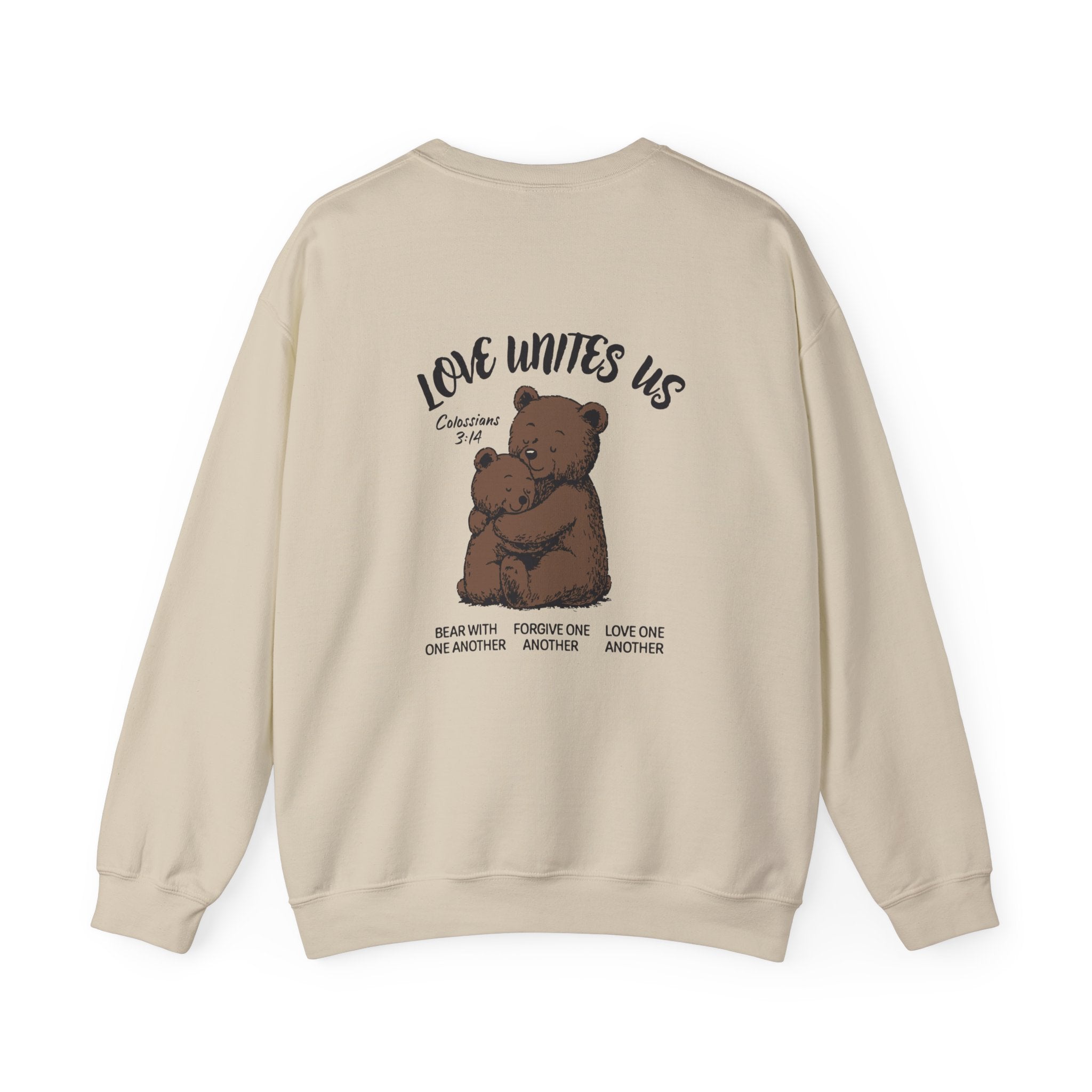 Love Unites Us - Cute Christian Bear Hug Sweatshirt