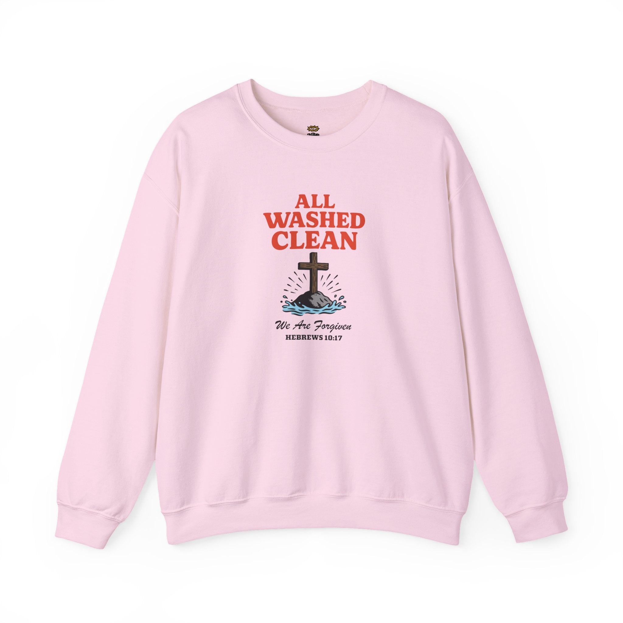 All Washed Clean Sweatshirt – Hebrews 10:17 Christian Apparel