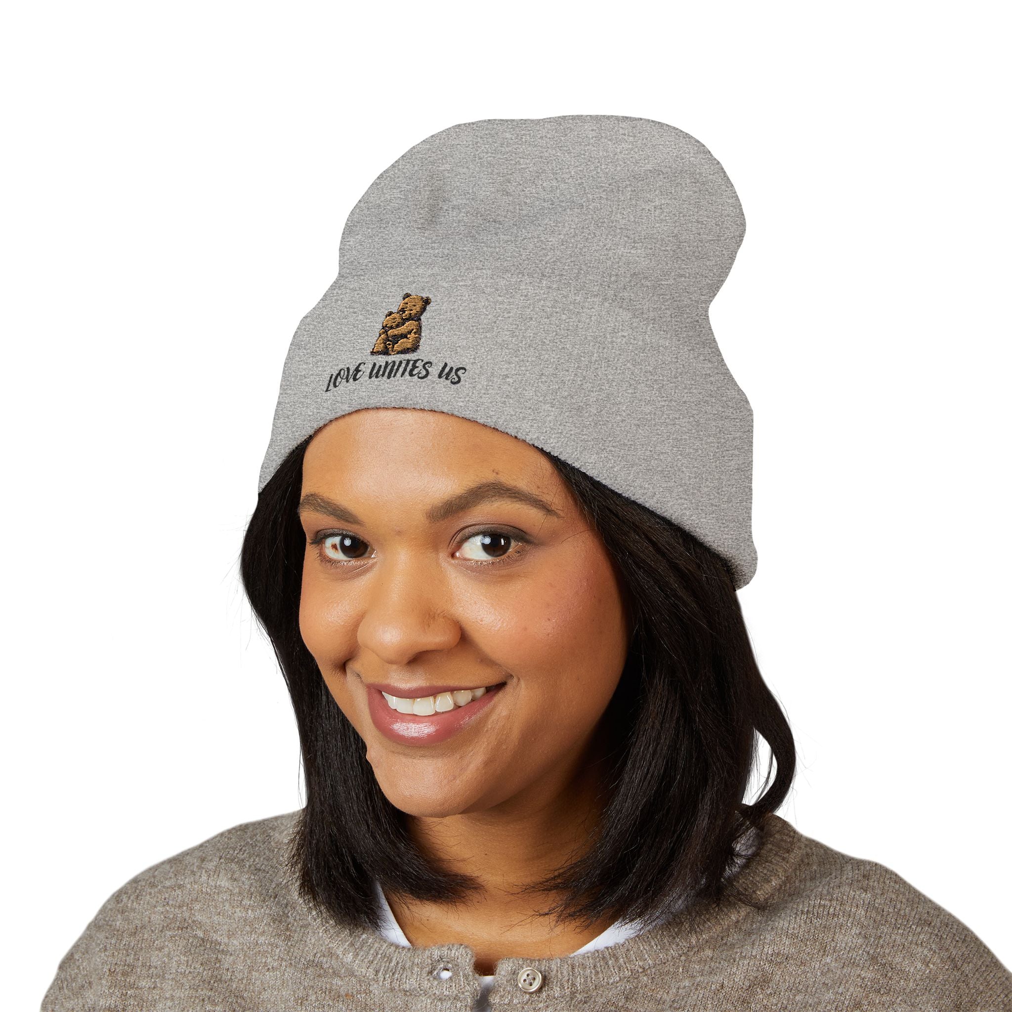 Love Unites Us - Cozy Christian Bear Beanie