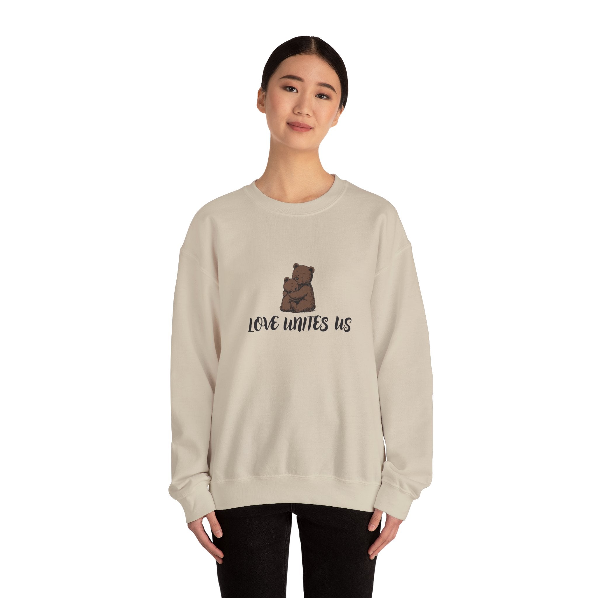 Love Unites Us - Cute Christian Bear Hug Sweatshirt