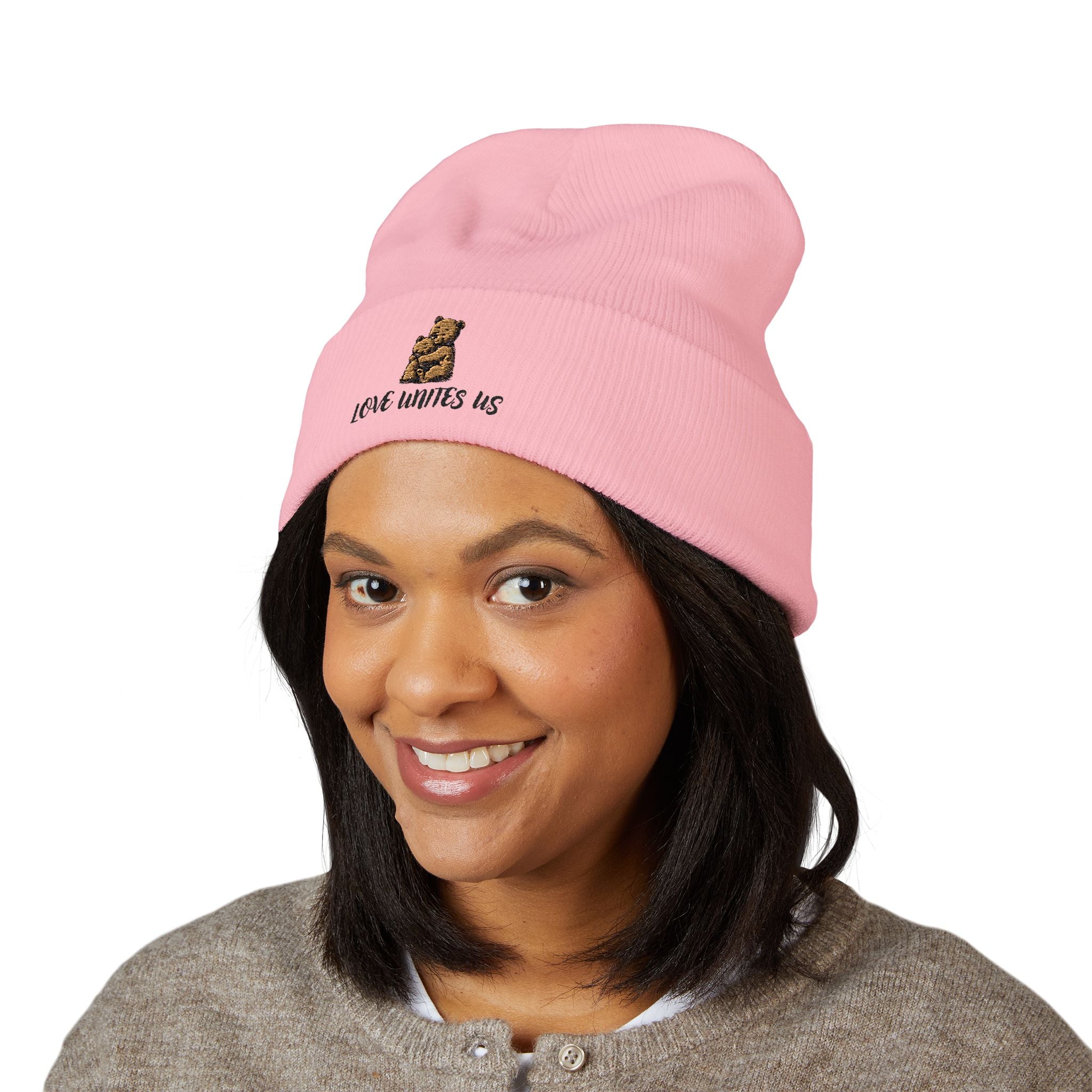 Love Unites Us - Cozy Christian Bear Beanie