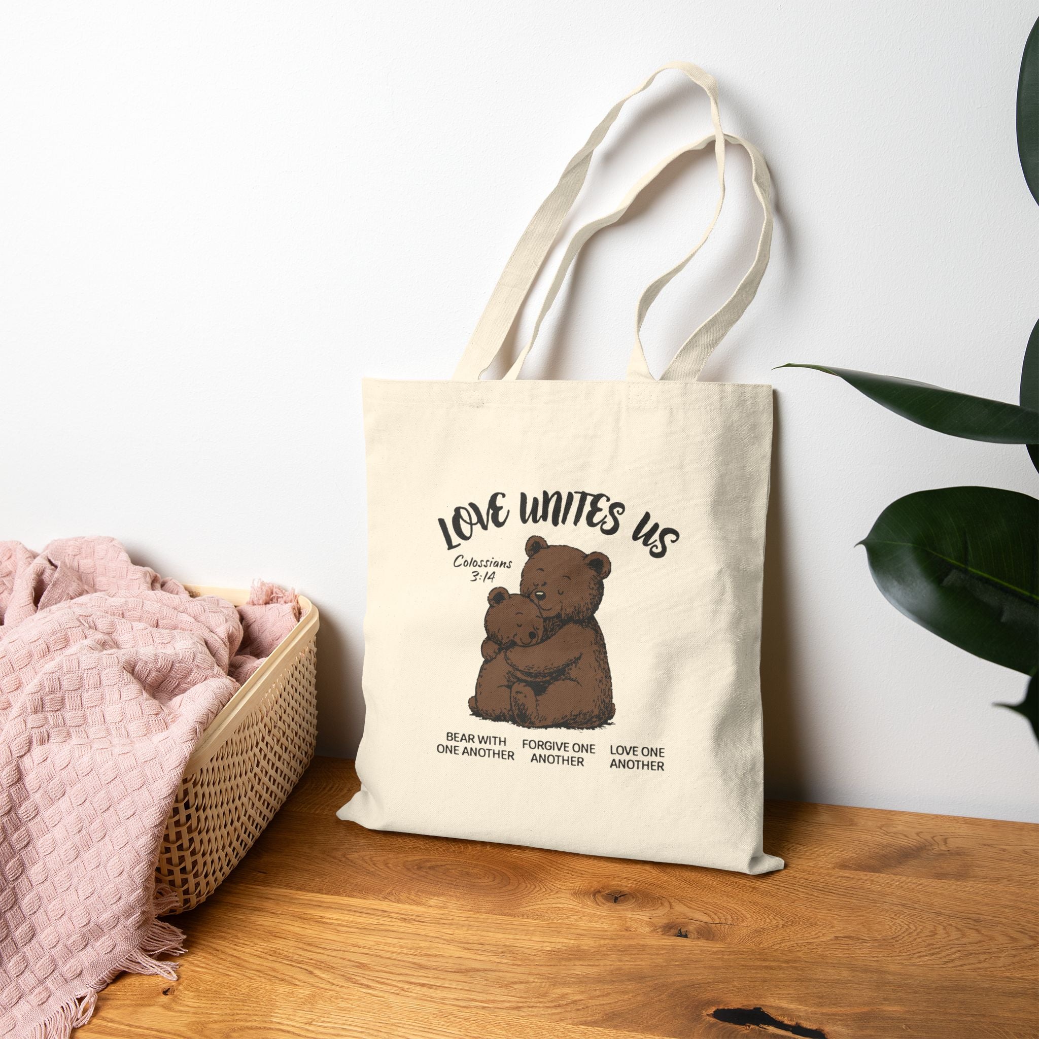 Love Unites Us Tote – Colossians 3:14 Christian Bag