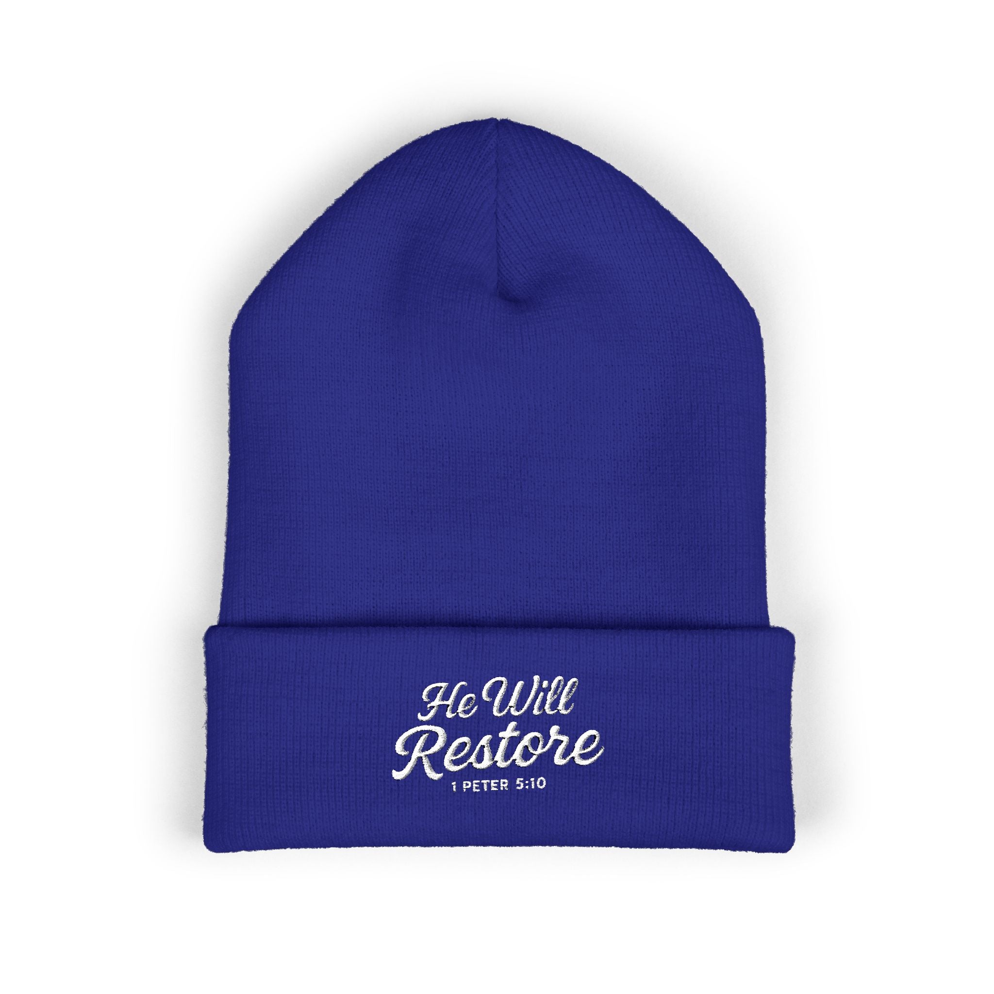 He Will Restore Beanie – 1 Peter 5:10 Apparel
