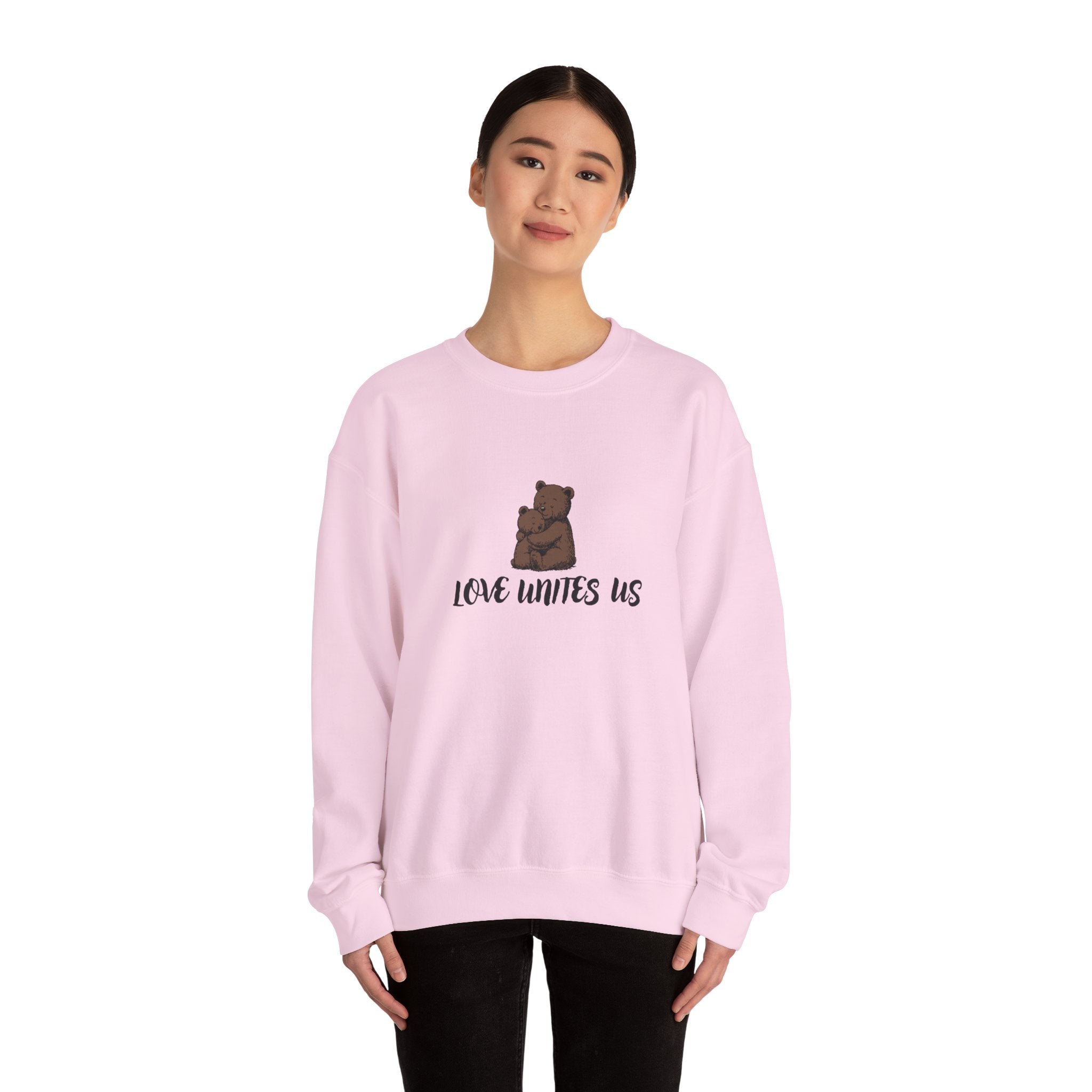 Love Unites Us - Cute Christian Bear Hug Sweatshirt