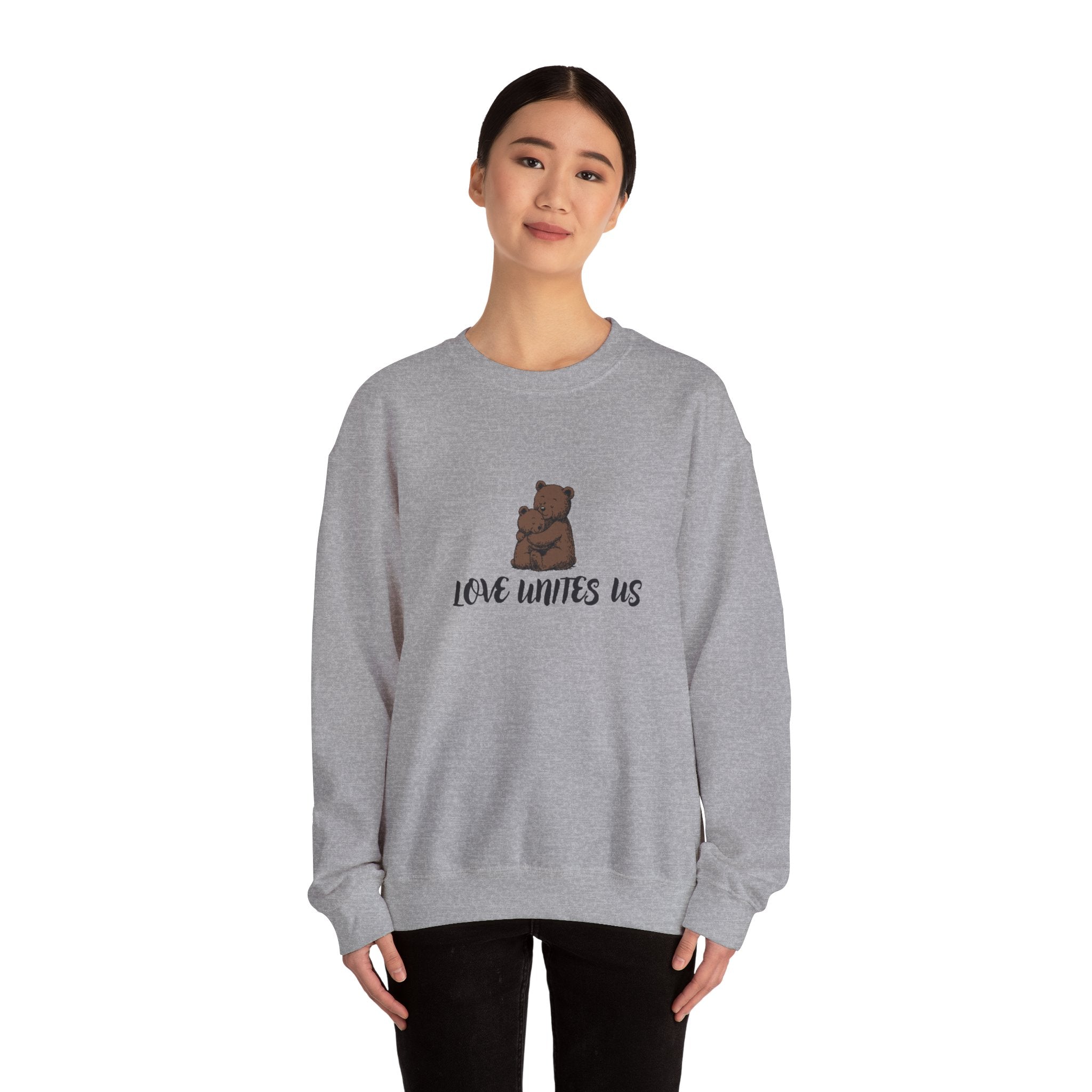 Love Unites Us - Cute Christian Bear Hug Sweatshirt