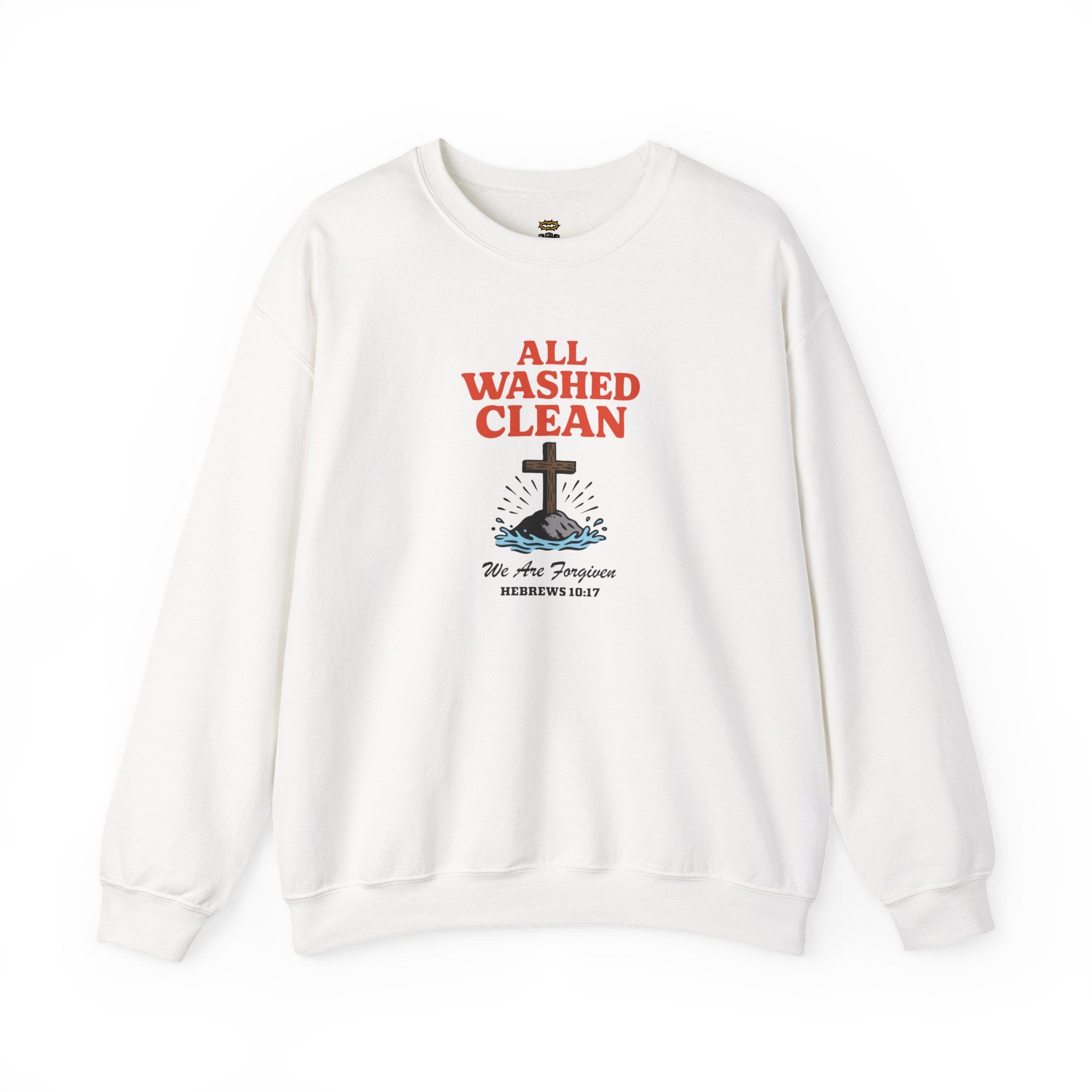 All Washed Clean Sweatshirt – Hebrews 10:17 Christian Apparel