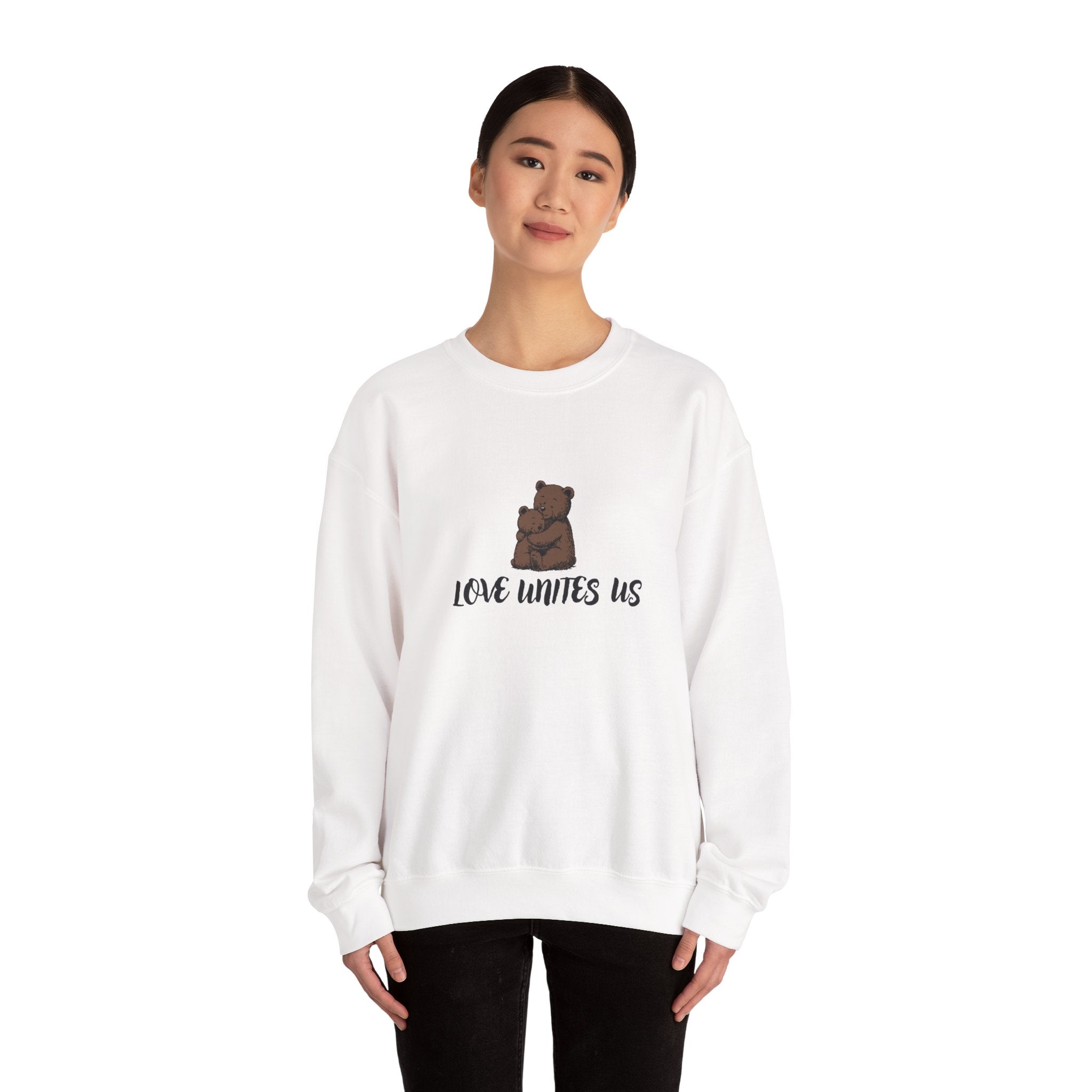 Love Unites Us - Cute Christian Bear Hug Sweatshirt