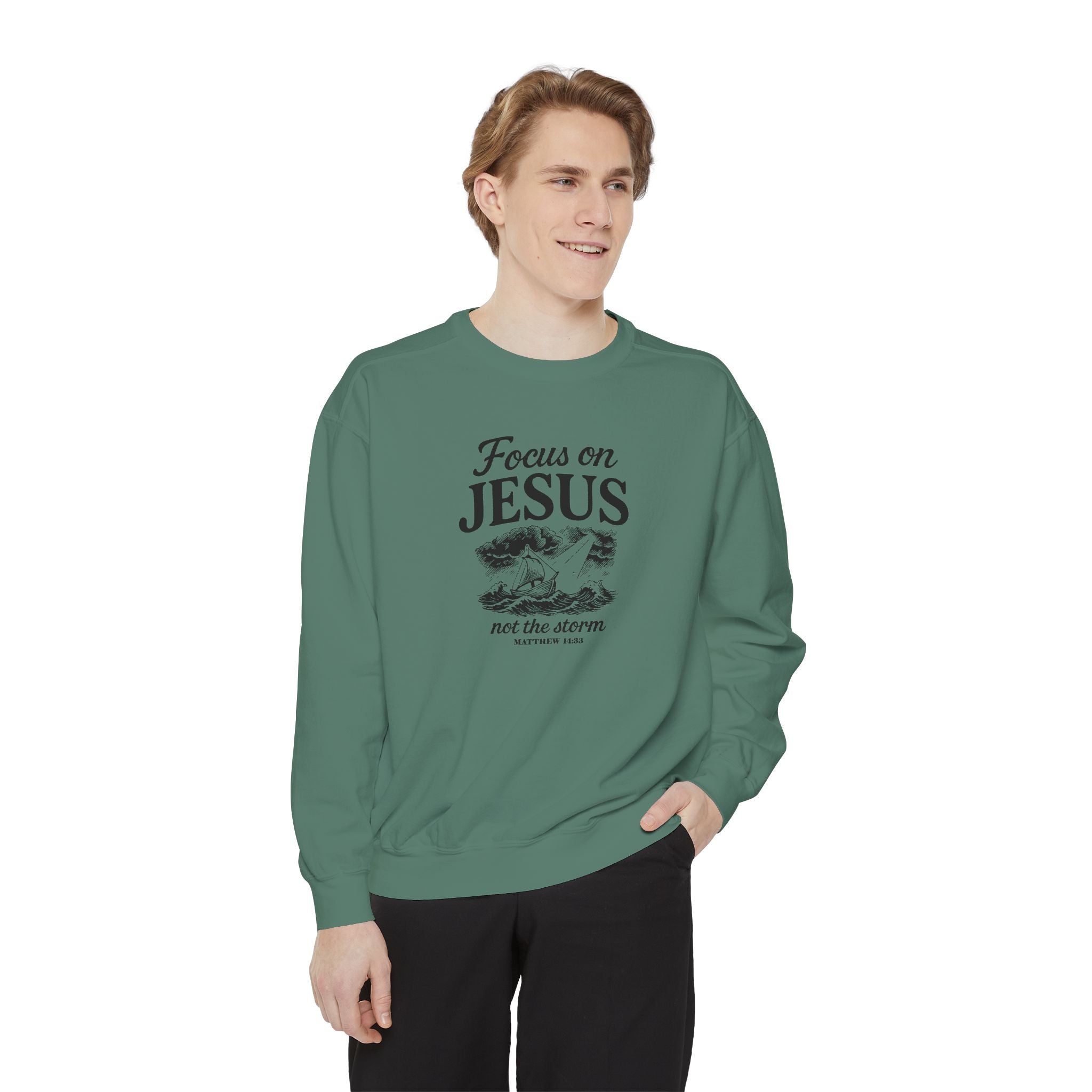 Focus on Jesus – Cozy Christian Faith Sweatshirt